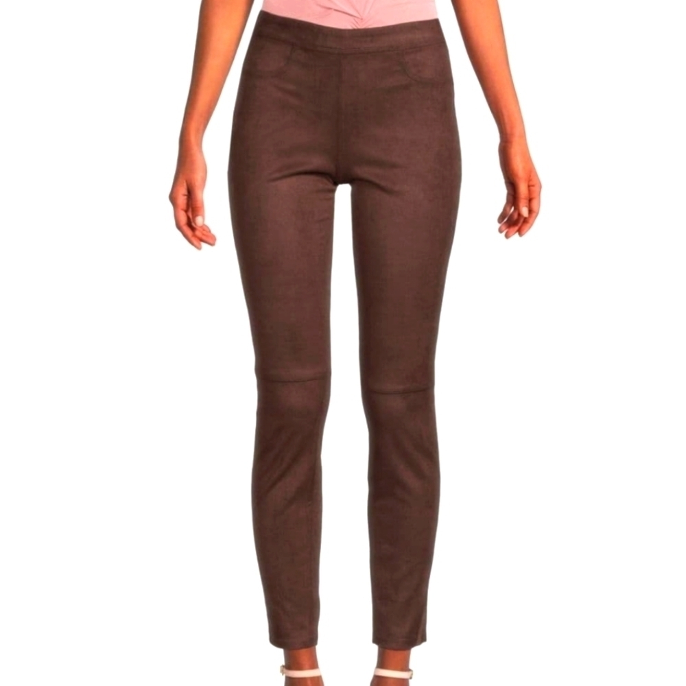 Max Studio vegan suede brown leggings with pockets